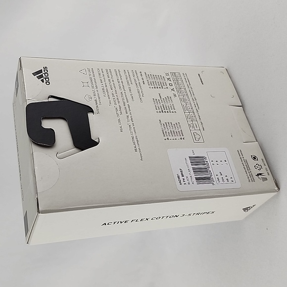 Adidas Men's 3 Pack Brief Active Flex Cotton 3 Stripes Black Size Small - Picture 8 of 12